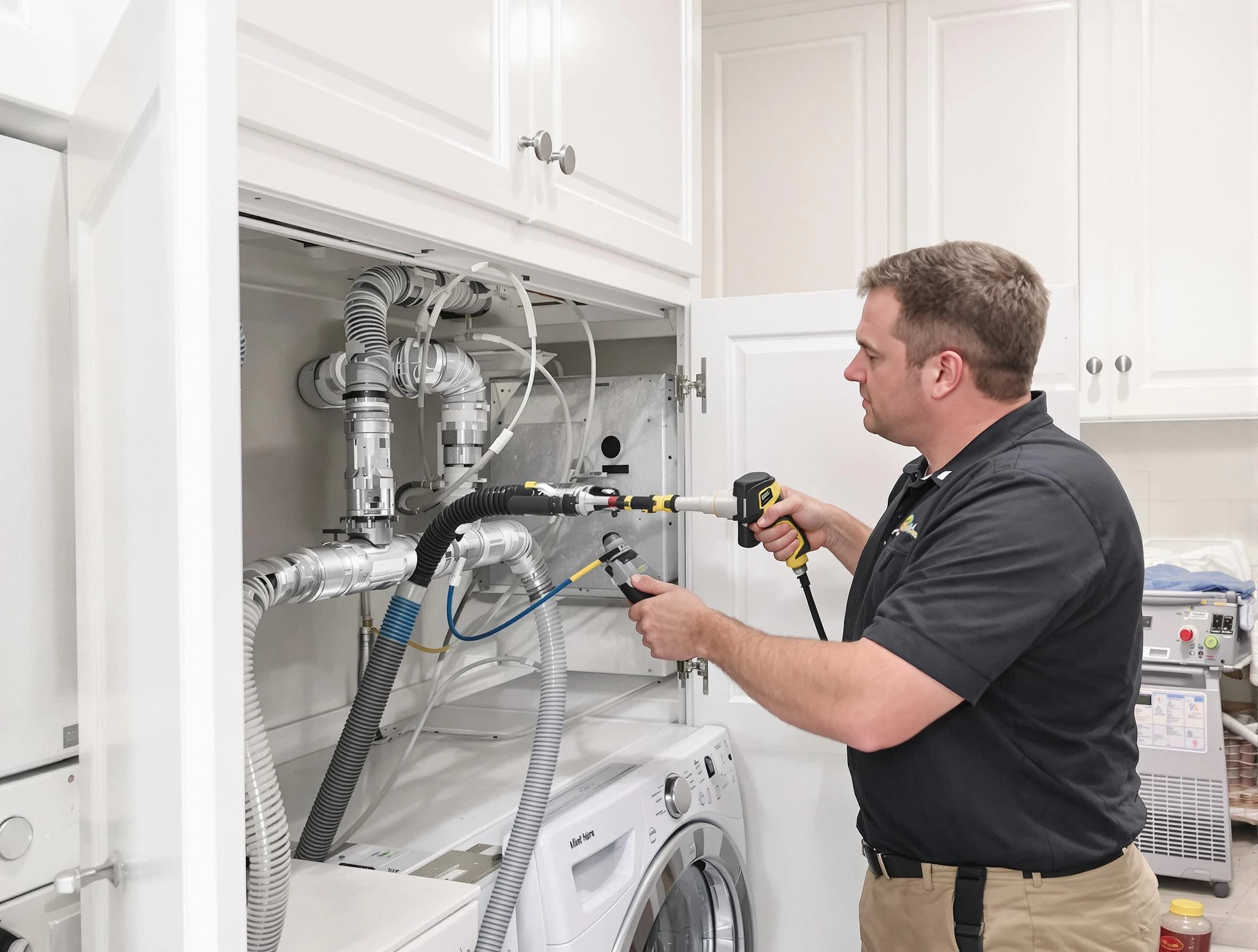 Springfield Dryer Vent Cleaning professional removing severe blockage from a clogged dryer vent in Springfield