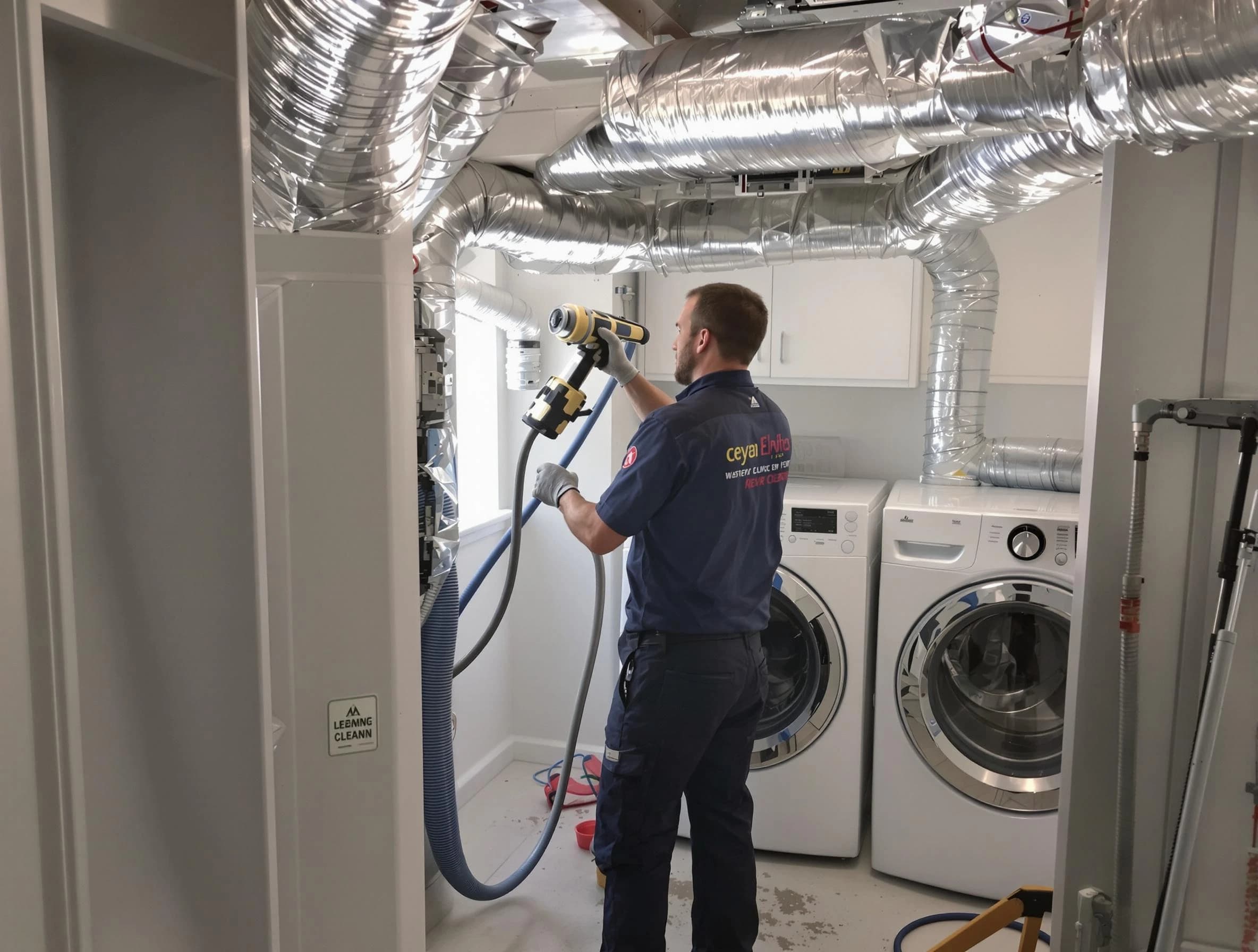 Springfield Dryer Vent Cleaning specialist using advanced equipment for thorough duct cleaning in Springfield